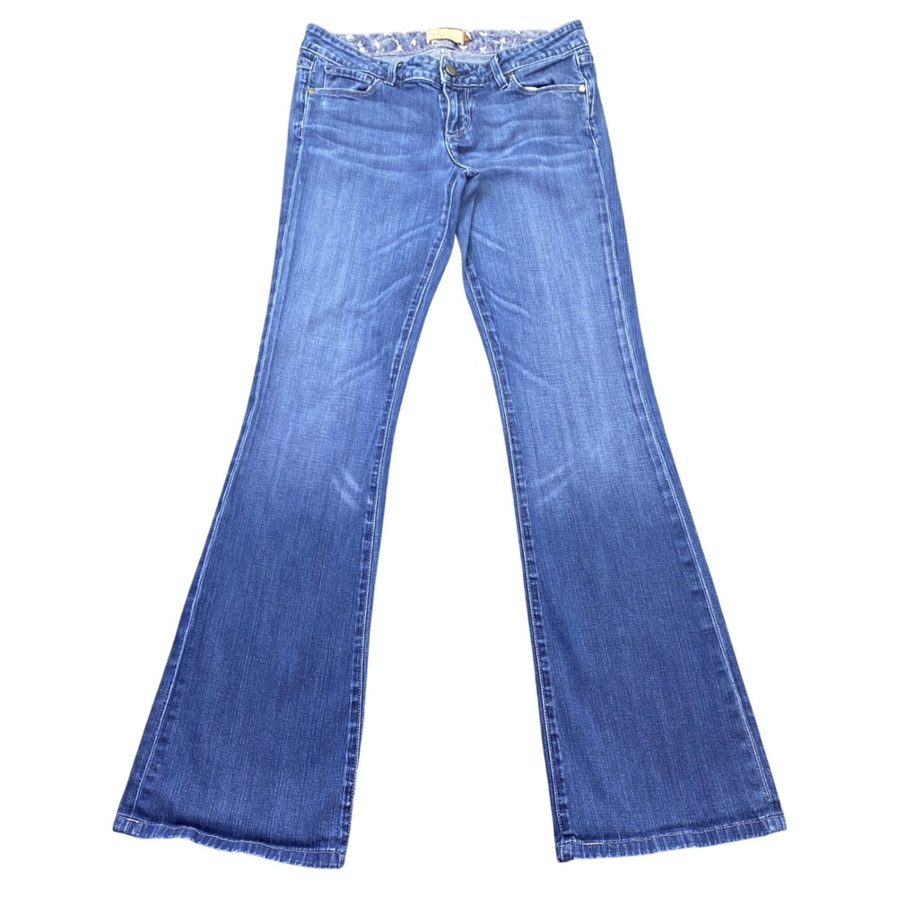 Paige Laurel Canyon Lowrise Bootcut Jeans Blue Denim Size 27 USA Grunge Western